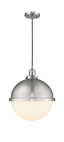 Hampden - 1 Light - 13 inch - Brushed Satin Nickel - Cord hung - Pendant (201C-SN-HFS-121-SN-LED)