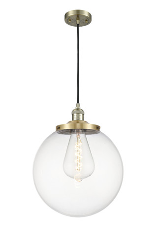 Beacon - 1 Light - 14 inch - Antique Brass - Cord hung - Mini Pendant (201C-AB-G202-14)