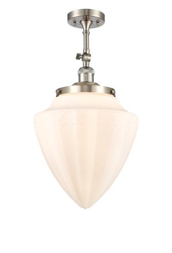 Beacon - 1 Light - 12 inch - Brushed Satin Nickel - Semi-Flush Mount (201F-SN-G661-12)