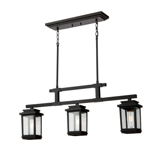 Freemont 3 Light Black Outdoor Ceiling Light (AC8197BK)