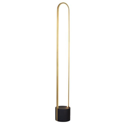 Cortina LED Brushed Brass With Black Base Floor Lamp (AC7592BB)