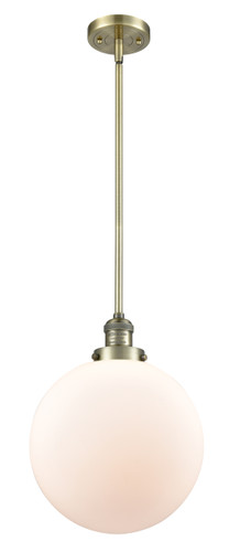 Beacon - 1 Light - 12 inch - Antique Brass - Stem Hung - Mini Pendant (201S-AB-G201-12-LED)