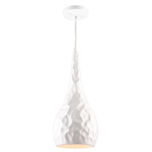 Forged Metal 1 Light Glossy White Pendant (AC10741WH)