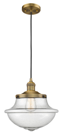 Oxford - 1 Light - 12 inch - Brushed Brass - Cord hung - Mini Pendant (201C-BB-G544-LED)