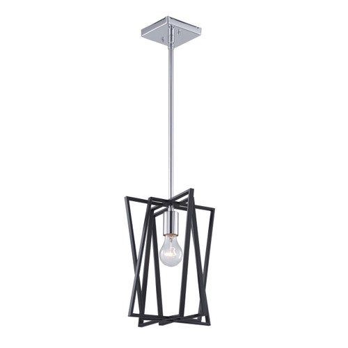 Middleton 1 Light Matte Black & Polished Chrome Pendant (AC11381)