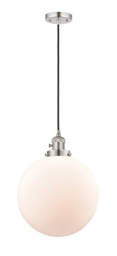 Beacon - 1 Light - 12 inch - Polished Nickel - Cord hung - Mini Pendant (201CSW-PN-G201-12-LED)