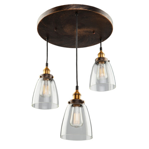 Greenwich 3 Light Bronze & Copper Pendant (AC10163)