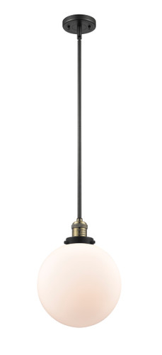 Beacon - 1 Light - 10 inch - Black Antique Brass - Stem Hung - Mini Pendant (201S-BAB-G201-10-LED)