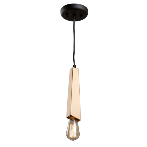 Olympia 1 Light Black & Satin Brass Pendant (AC11151)