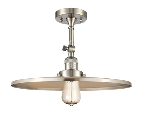 Railroad - 1 Light - 16 inch - Brushed Satin Nickel - Semi-Flush Mount (201F-SN-MFR-SN-16)
