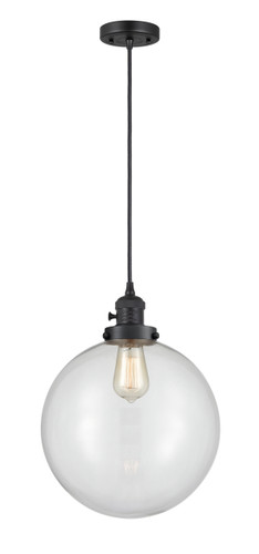 Beacon - 1 Light - 12 inch - Matte Black - Cord hung - Mini Pendant (201CSW-BK-G202-12)