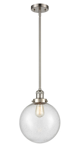 Beacon - 1 Light - 10 inch - Brushed Satin Nickel - Stem Hung - Mini Pendant (201S-SN-G204-10)