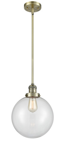 Beacon - 1 Light - 10 inch - Antique Brass - Stem Hung - Mini Pendant (201S-AB-G202-10)