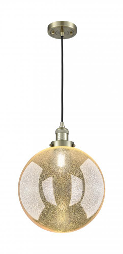 Beacon - 1 Light - 12 inch - Antique Brass - Cord hung - Mini Pendant (201C-AB-G208-12)