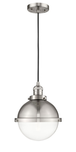 Hampden - 1 Light - 9 inch - Brushed Satin Nickel - Cord hung - Mini Pendant (201C-SN-HFS-82-SN)