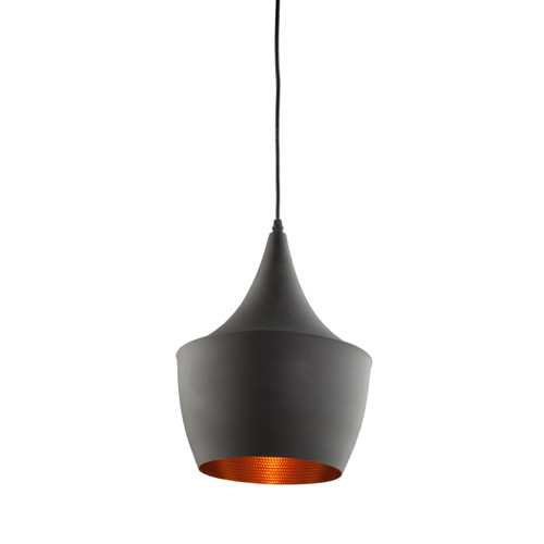 Connecticut 1 Light Matte Black & Copper Pendant (JA801)