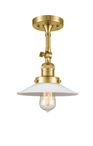 Halophane - 1 Light - 9 inch - Satin Gold - Semi-Flush Mount (201F-SG-G1-LED)