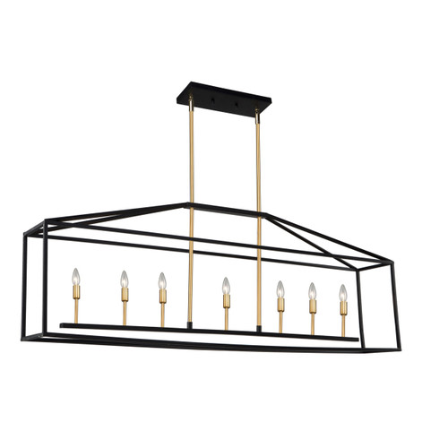 Twilight 7 Light Matte Black & Harvest Brass Island Light (SC13077)