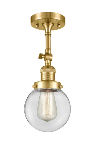 Beacon - 1 Light - 6 inch - Satin Gold - Semi-Flush Mount (201F-SG-G202-6-LED)