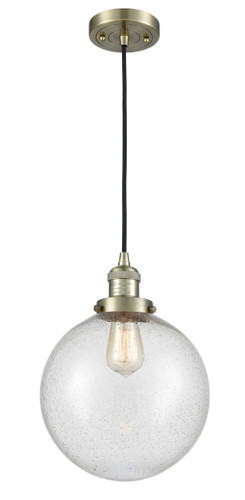 Beacon - 1 Light - 10 inch - Antique Brass - Cord hung - Mini Pendant (201C-AB-G204-10)
