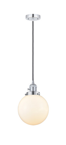 Beacon - 1 Light - 8 inch - Polished Chrome - Cord hung - Mini Pendant (201CSW-PC-G201-8-LED)