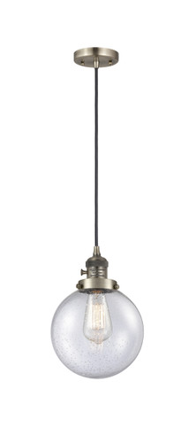 Beacon - 1 Light - 8 inch - Antique Brass - Cord hung - Mini Pendant (201CSW-AB-G204-8-LED)