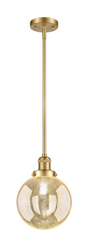 Beacon - 1 Light - 8 inch - Satin Gold - Stem Hung - Mini Pendant (201S-SG-G208-8)