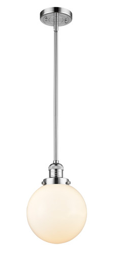 Beacon - 1 Light - 8 inch - Polished Chrome - Stem Hung - Mini Pendant (201S-PC-G201-8)
