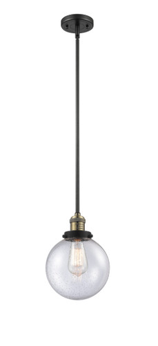 Beacon - 1 Light - 8 inch - Black Antique Brass - Stem Hung - Mini Pendant (201S-BAB-G204-8)