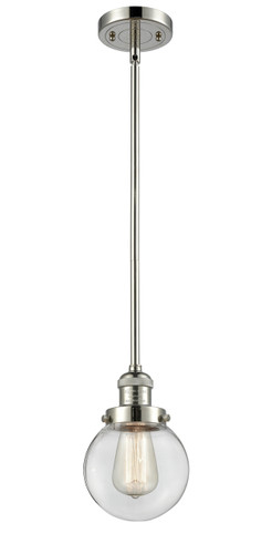 Beacon - 1 Light - 6 inch - Polished Nickel - Stem Hung - Mini Pendant (201S-PN-G202-6-LED)