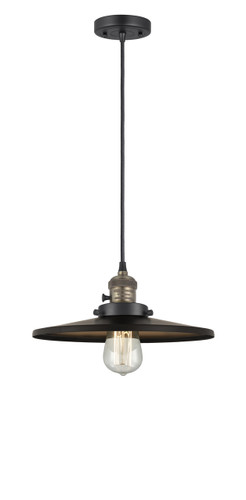 Appalachian - 1 Light - 12 inch - Black Antique Brass - Cord hung - Mini Pendant (201CSW-BAB-MFR-BK-12-LED)
