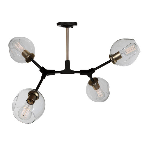 Organic 4 Light Vintage Brass Semi-Flush Mount (JA14024VB)