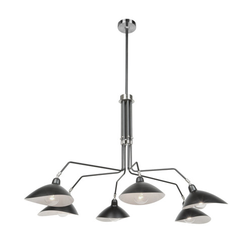 Nero 6 Light Black/White Interior Chandelier (AC11216)