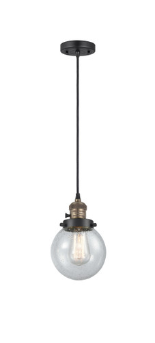 Beacon - 1 Light - 6 inch - Black Antique Brass - Cord hung - Mini Pendant (201CSW-BAB-G204-6-LED)