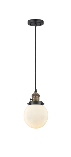 Beacon - 1 Light - 6 inch - Black Antique Brass - Cord hung - Mini Pendant (201CSW-BAB-G201-6-LED)