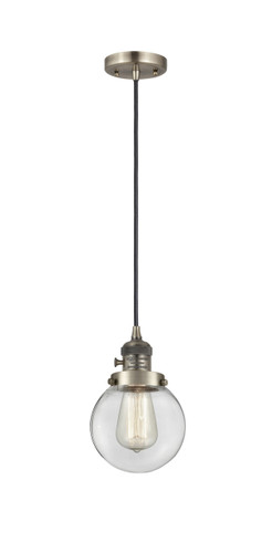 Beacon - 1 Light - 6 inch - Antique Brass - Cord hung - Mini Pendant (201CSW-AB-G202-6-LED)