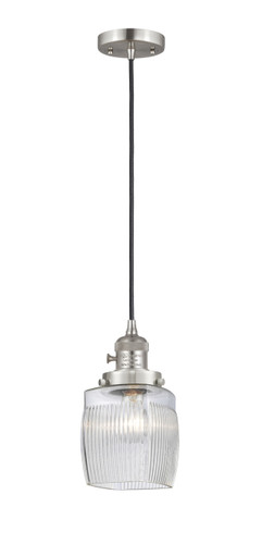 Colton - 1 Light - 6 inch - Brushed Satin Nickel - Cord hung - Mini Pendant (201CSW-SN-G302)
