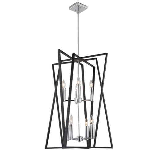 Middleton 8 Light Matte Black & Polished Chrome Chandelier (AC11388)