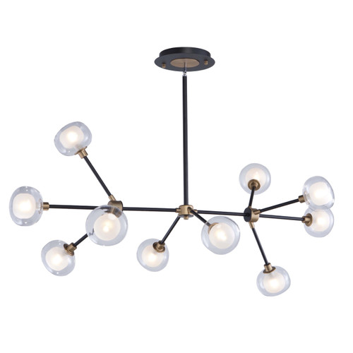 Grappolo 10 Light Matte Black & Vintage Gold Chandelier (AC7000BG)