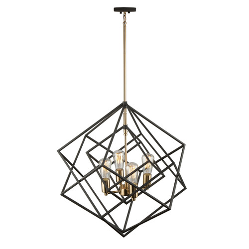 Artistry 4 Light Matte Black & Harvest Brass Chandelier (AC11114)