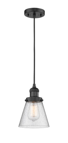 Cone - 1 Light - 6 inch - Matte Black - Cord hung - Mini Pendant (201C-BK-G64-LED)