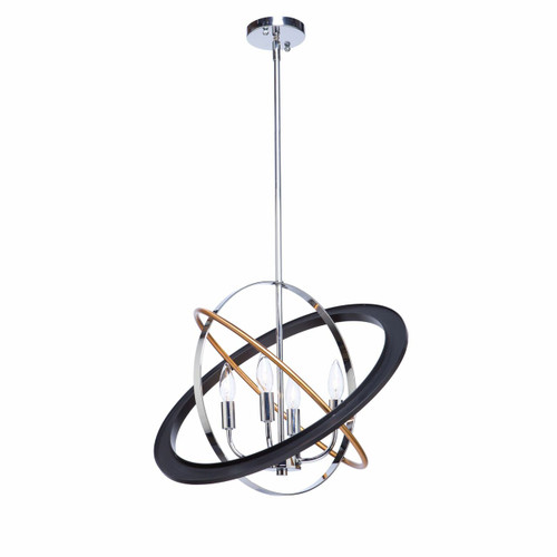 Cosmic 4 Light Dark Bronze, Chrome, Satin Brass Chandelier (CL15114)