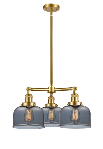 Bell - 3 Light - 22 inch - Satin Gold - Stem Hung - Chandelier (207-SG-G73-LED)