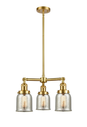 Bell - 3 Light - 19 inch - Satin Gold - Stem Hung - Chandelier (207-SG-G58)