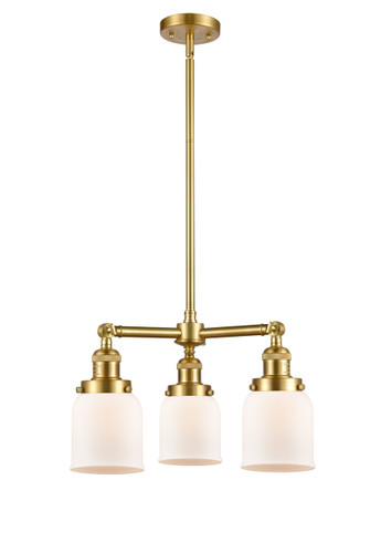 Bell - 3 Light - 19 inch - Satin Gold - Stem Hung - Chandelier (207-SG-G51)