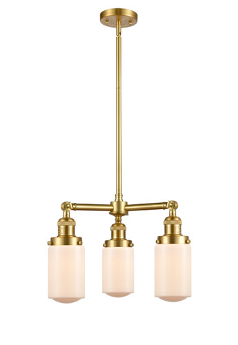 Dover - 3 Light - 17 inch - Satin Gold - Stem Hung - Chandelier (207-SG-G311-LED)