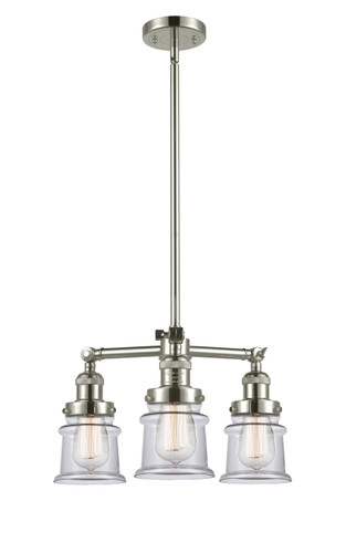 Canton - 3 Light - 18 inch - Polished Nickel - Stem Hung - Chandelier (207-PN-G182S)