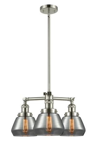 Fulton - 3 Light - 22 inch - Polished Nickel - Stem Hung - Chandelier (207-PN-G173)