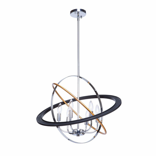 Cosmic 6 Light Dark Bronze, Chrome, Satin Brass Chandelier (CL15116)