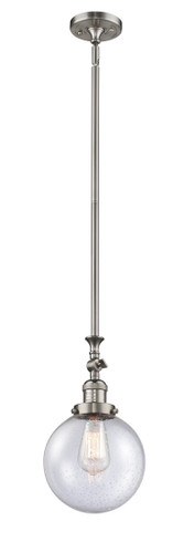 Beacon - 1 Light - 8 inch - Brushed Satin Nickel - Stem Hung - Mini Pendant (206-SN-G204-8-LED)